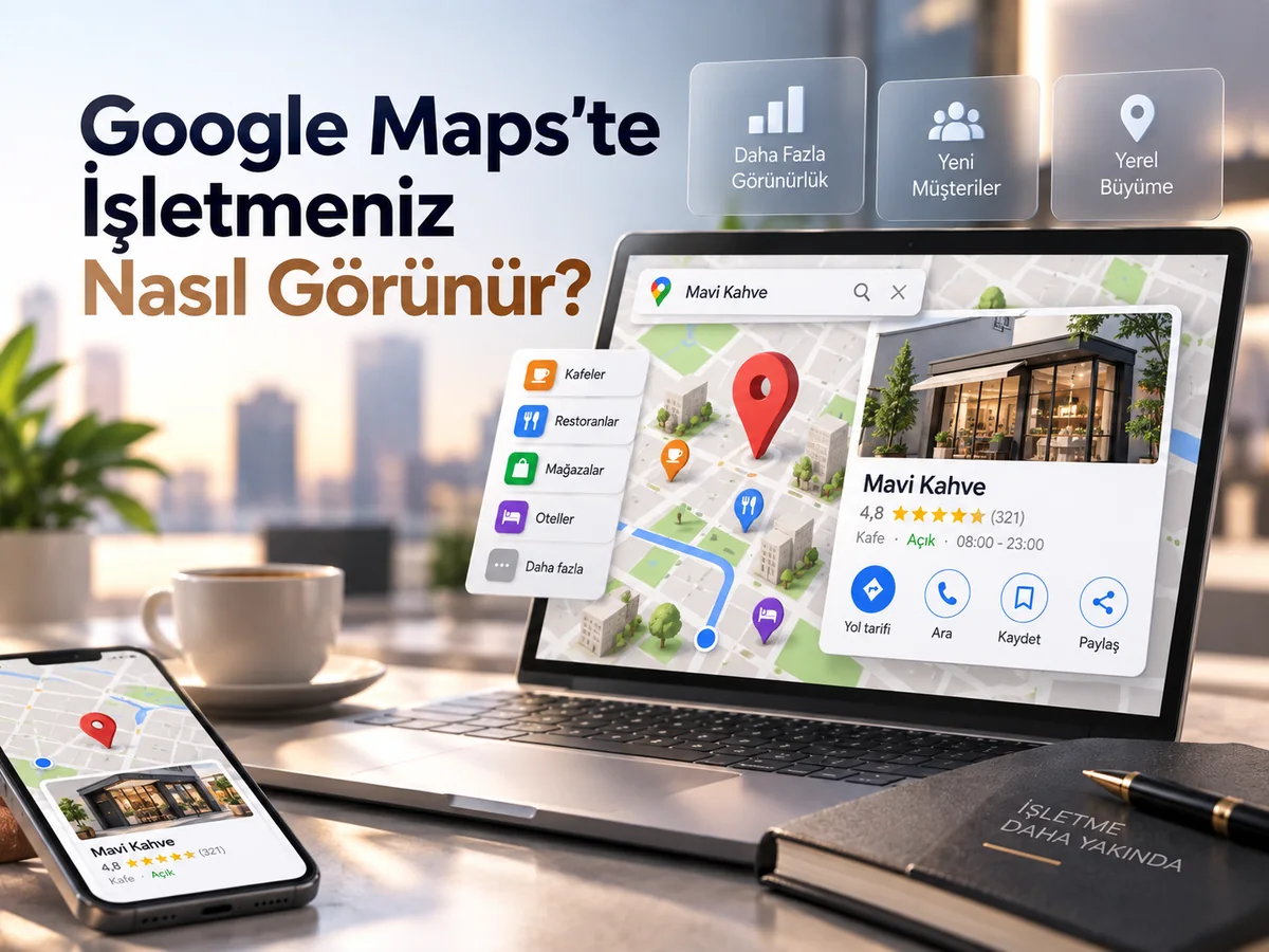Google Maps'te İşletmeniz Nasıl Görünür? yazısı için hazırlanan kapak görseli