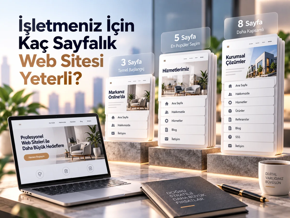 İşletmeniz İçin Kaç Sayfalık Web Sitesi Yeterli? yazısı için hazırlanan kapak görseli