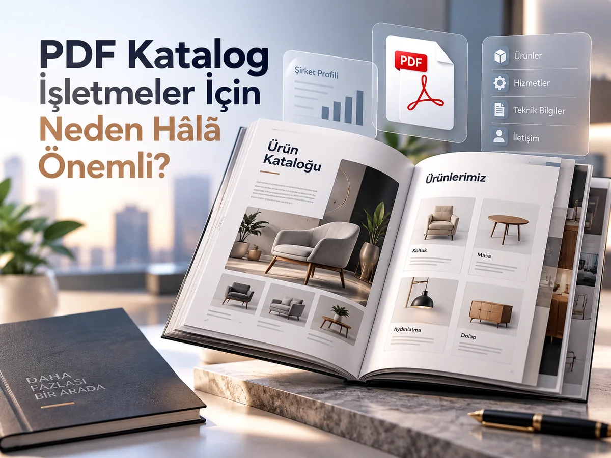 PDF Katalog İşletmeler İçin Neden Hâlâ Önemli? yazısı için hazırlanan kapak görseli