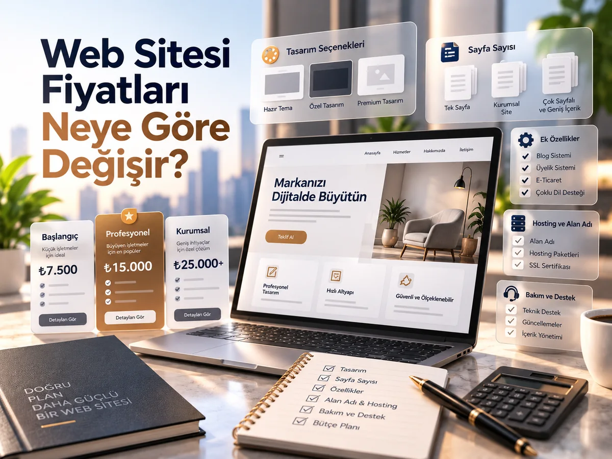 Web Sitesi Fiyatları Neye Göre Değişir? yazısı için hazırlanan kapak görseli