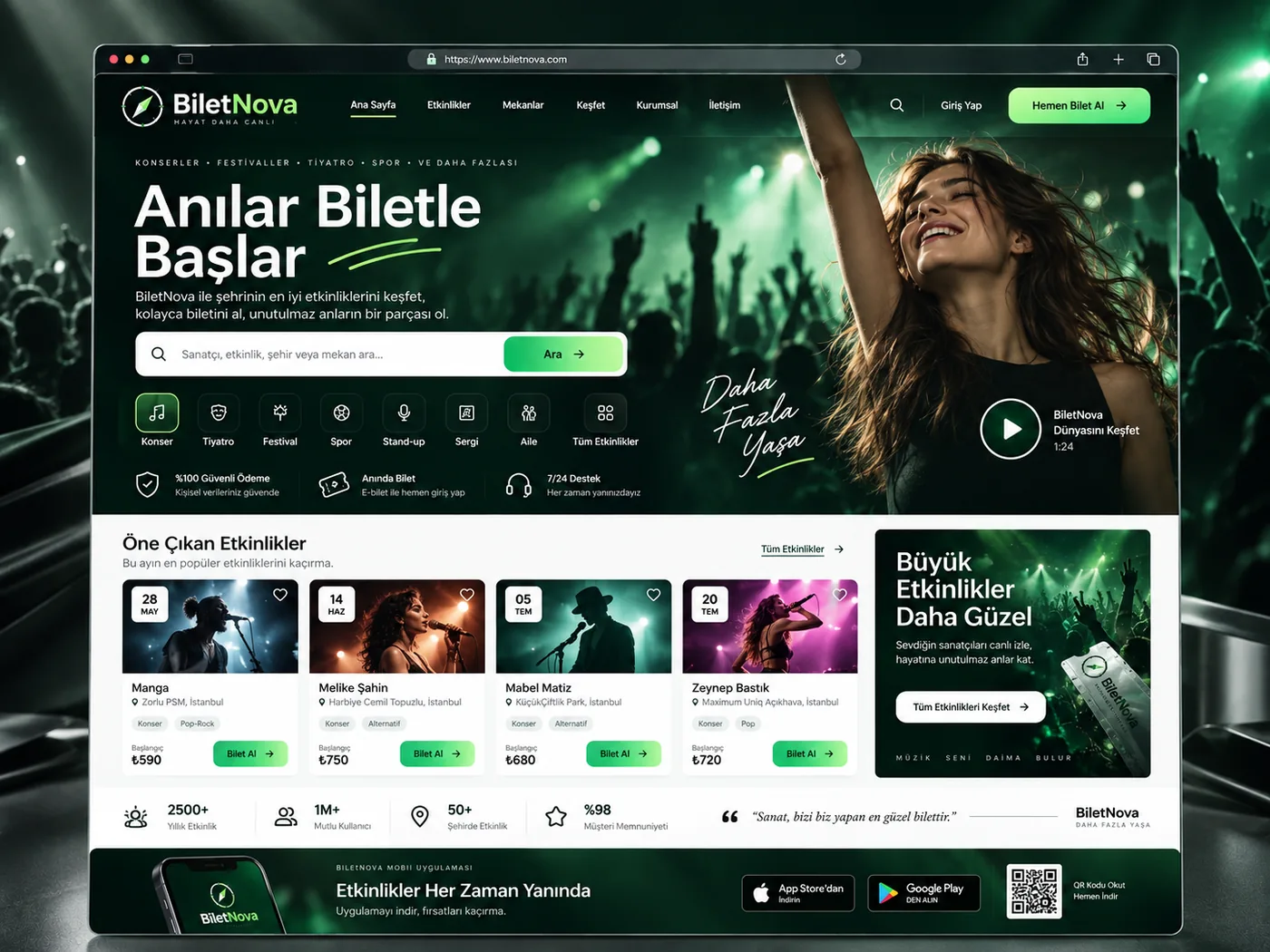 Bilet Satış için demo web sitesi tasarımı 11