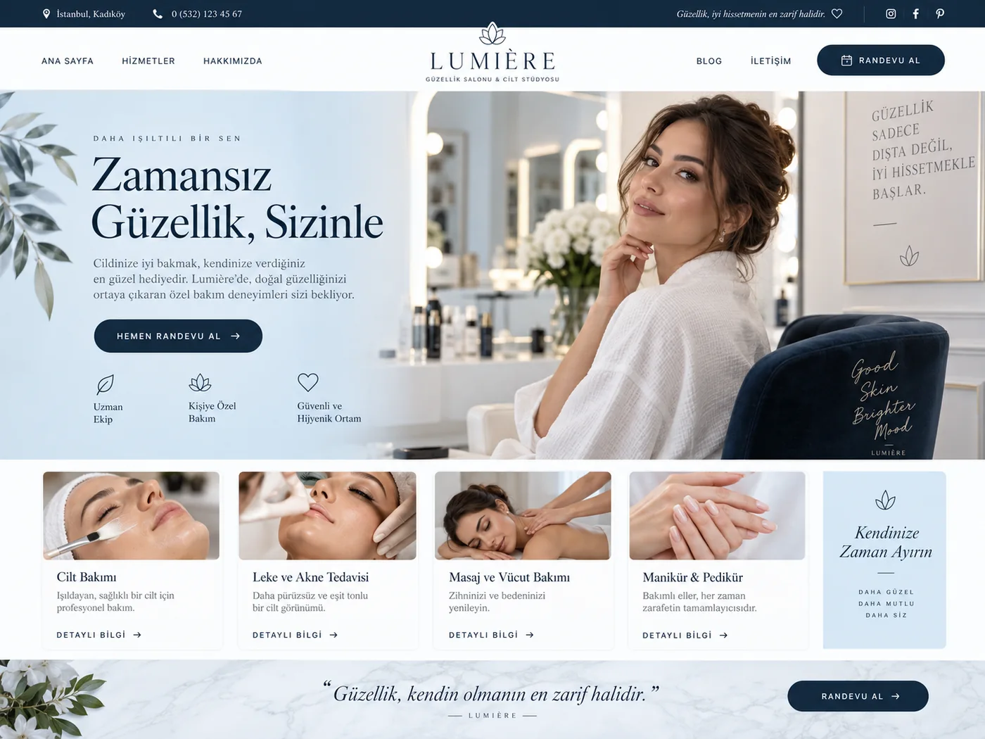 Güzellik Salonu için demo web sitesi tasarımı 11