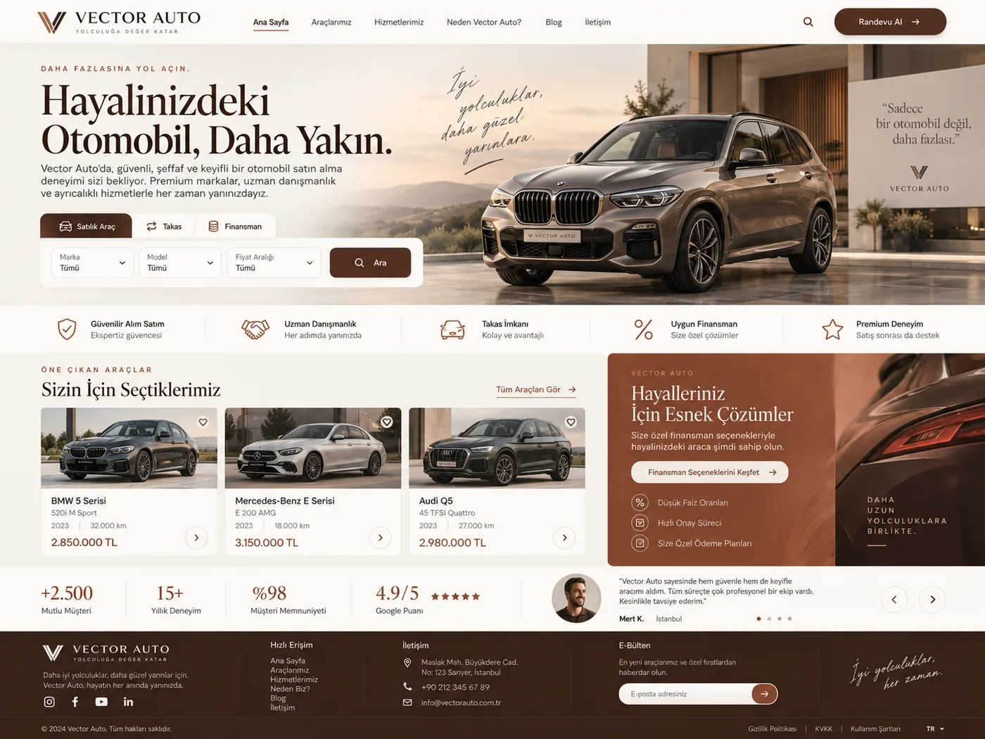 Oto Satış için demo web sitesi tasarımı 11