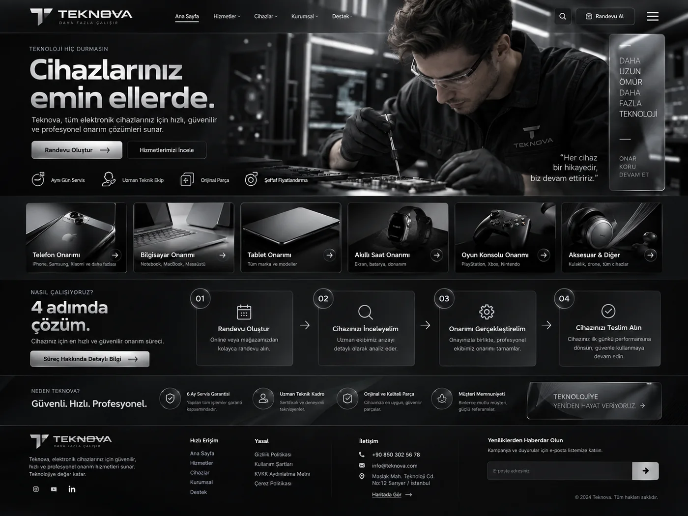 Tamir / Teknik Servis için demo web sitesi tasarımı 11